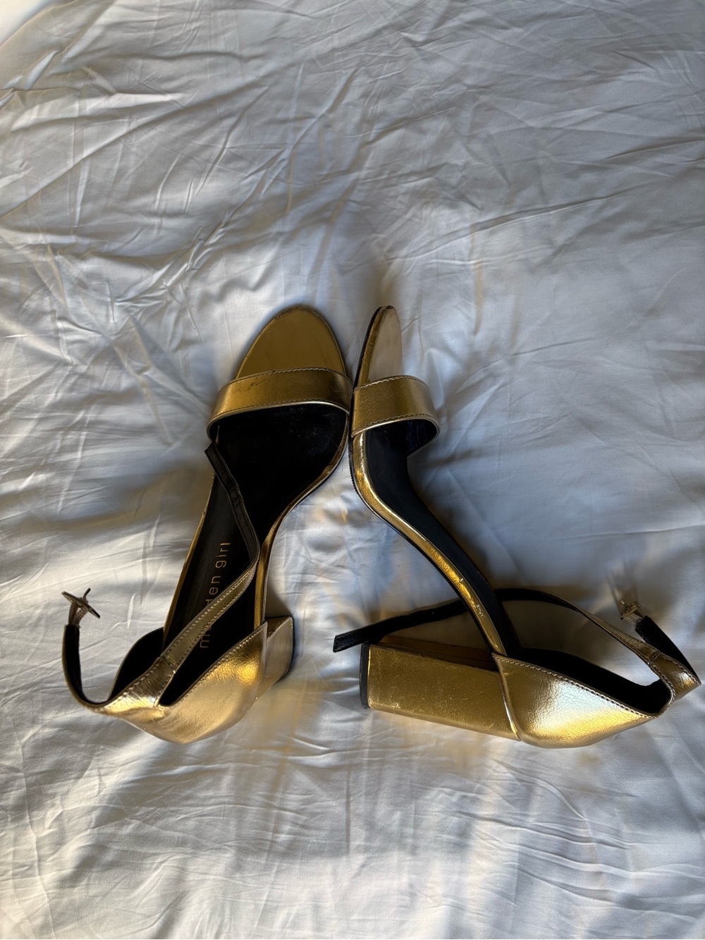 Madden Girl Gold Block Heel Sandals